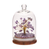 Amethyst Gemstone Dome Tree Ornament - Purple & Clear