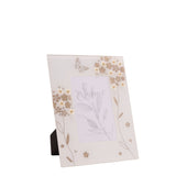 Glitter Butterfly and Flower Photo Frame - White & Gold