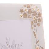 Glitter Butterfly and Flower Photo Frame - White & Gold