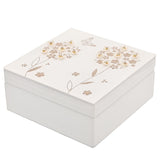 Glitter Butterfly and Flower Glass Jewellery Box - White