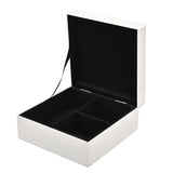 Glitter Butterfly and Flower Glass Jewellery Box - White