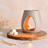 Speckled Teardrop Cut-Out Stoneware Wax Melt Burner - Grey