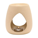 Teardrop Cut-Out Speckled Stoneware Wax Melt Burner - Taupe
