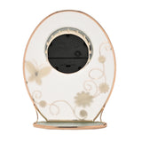 Classic Champagne Meadow Oval Daisy Mantel Clock - Clear