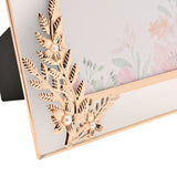 Classic Butterfly and Leaf Spray Metal Photo Frame - Gold