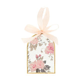 Arched Classic Floral Glass Ornament with Ribbon - Pink