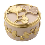 Classic Ginkgo Blush Round Resin Trinket Box with Lid - Pink