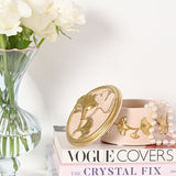 Classic Ginkgo Blush Round Resin Trinket Box with Lid - Pink