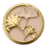 Classic Ginkgo Blush Round Resin Trinket Box with Lid - Pink