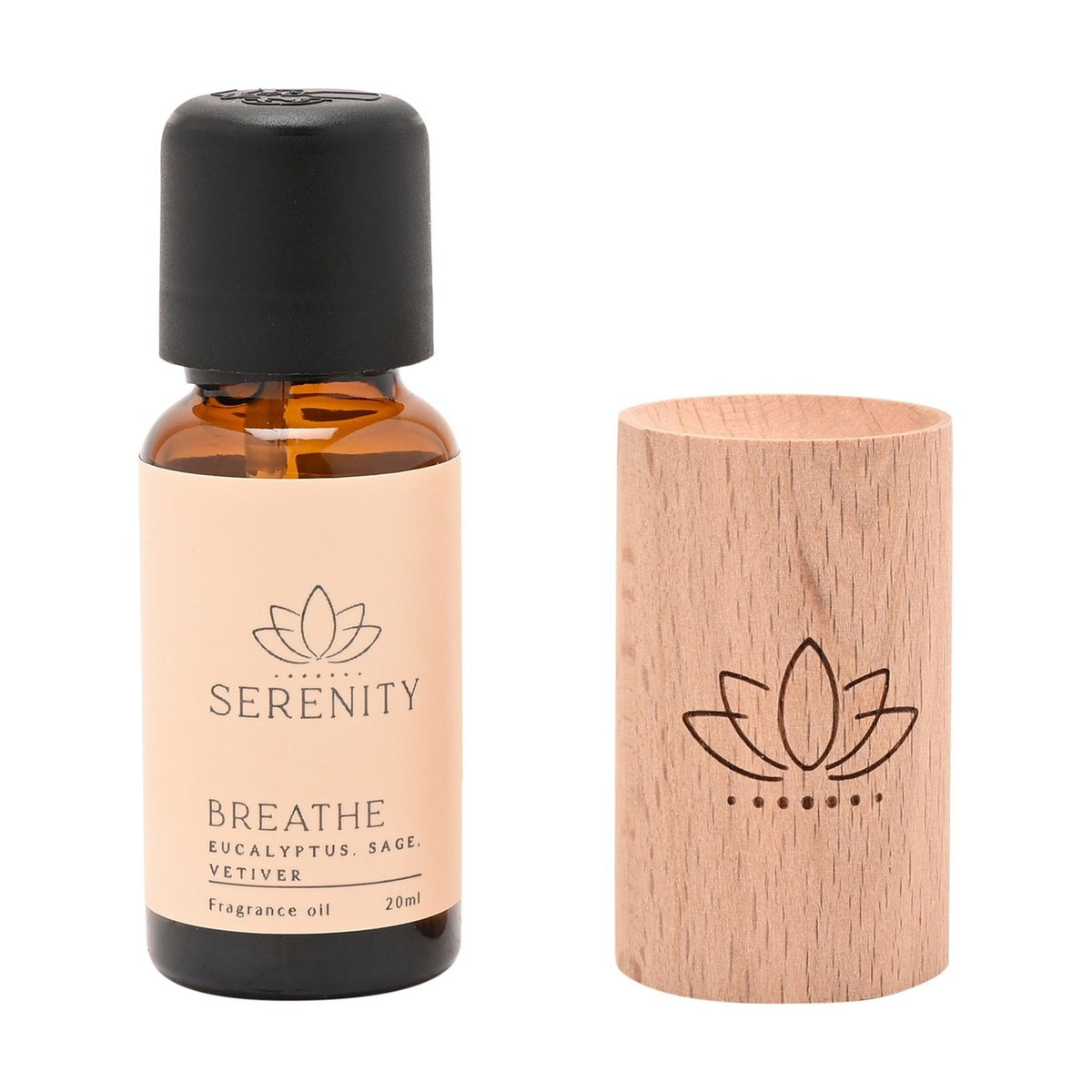 Breathe Wooden Oil Diffuser with Fragrance Oil - Natural