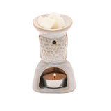 Praying Buddha Glazed Ceramic Wax Melt Burner - Off White