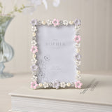 Classic Daisy Metal Photo Frame 5 x 3.5in - White & Black