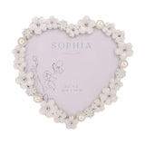 Classic Daisy Heart Metal Photo Frame 4 x 3.5in - White & Black