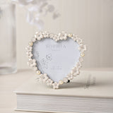 Classic Daisy Heart Metal Photo Frame 4 x 3.5in - White & Black