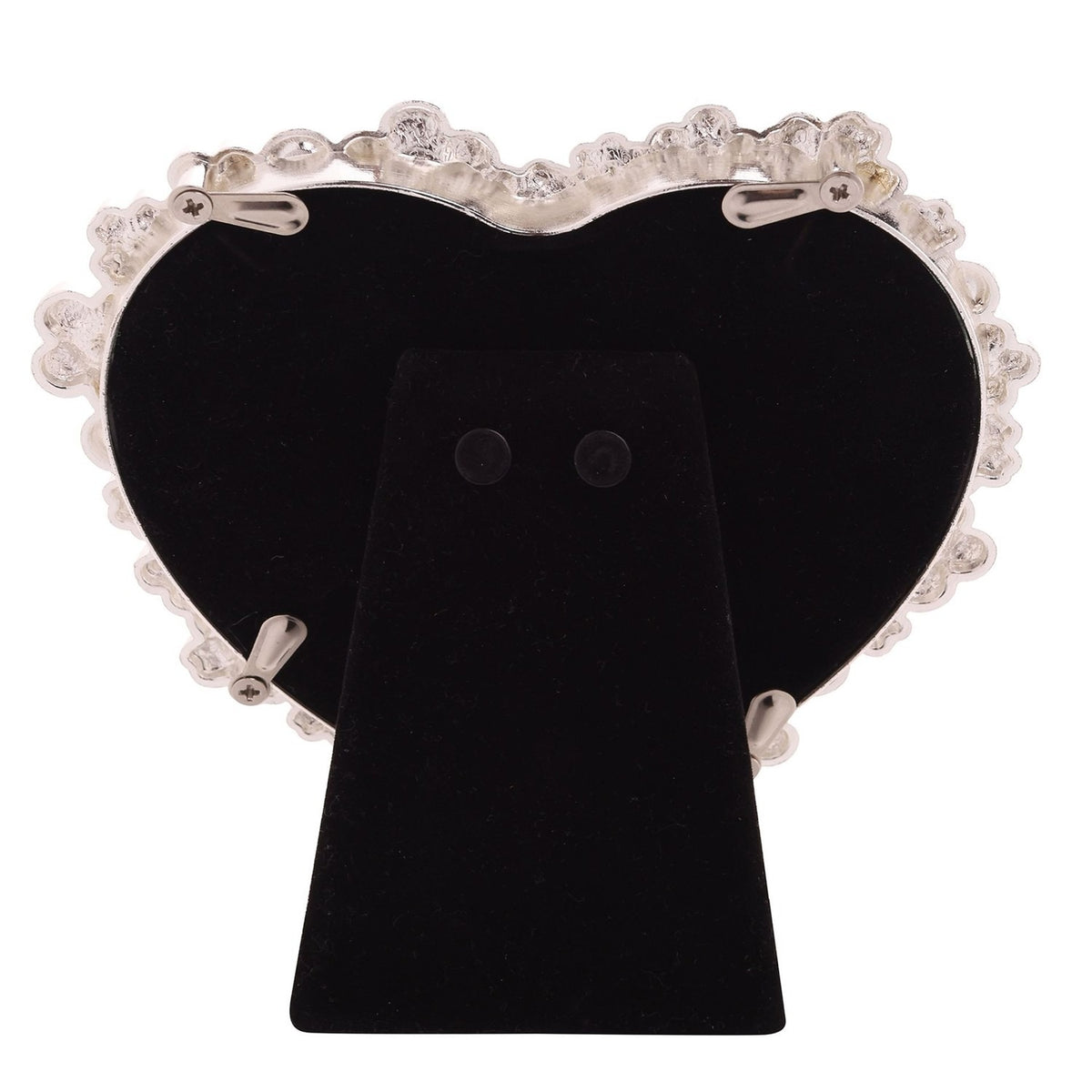Classic Daisy Heart Metal Photo Frame 4 x 3.5in - White & Black