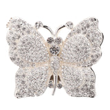 Classic Butterfly Metal Trinket Box with Hinged Lid - White