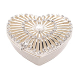 Classic Sunburst Heart Trinket Box with Hinged Lid - White