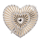Classic Sunburst Heart Trinket Box with Hinged Lid - White