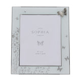 Classic Floral Butterfly Glass Photo Frame 10 x 8in - Silver