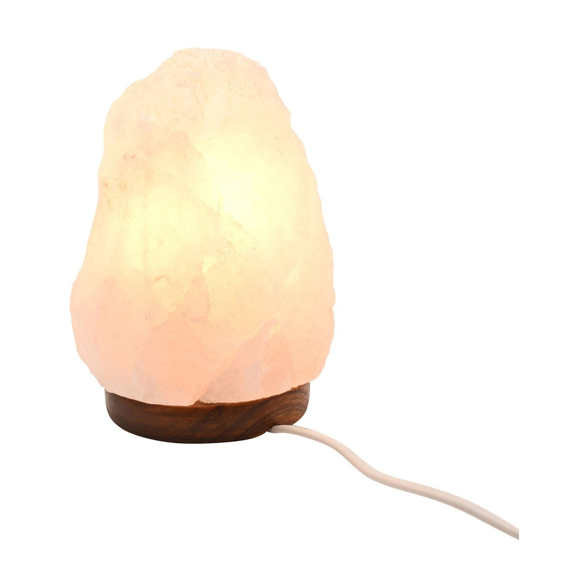 Natural Rock Salt Lamp with Inline Cord Switch 1-2kg - White