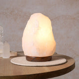 Natural Rock Salt Lamp with Inline Cord Switch 1-2kg - White