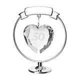 50 Hanging Crystal Heart Freestanding Figurine - Silver