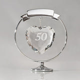 50 Hanging Crystal Heart Freestanding Figurine - Silver