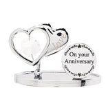On Your Anniversary Love Heart Chrome Plated Plaque - Silver