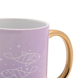 Pisces Fish Zodiac Stoneware Mug with Gold Handle - Purple