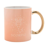 Scorpio Zodiac Sign Stoneware Mug with Gold Handle - Orange