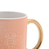 Scorpio Zodiac Sign Stoneware Mug with Gold Handle - Orange