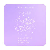Pisces Zodiac Twin Fish Glossed Wooden Coaster - Purple