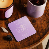 Pisces Zodiac Twin Fish Glossed Wooden Coaster - Purple