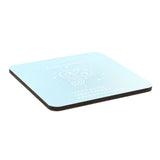 Aquarius Zodiac Starry Square Wooden Drinks Coaster - Blue