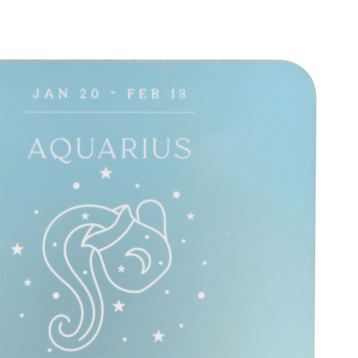 Aquarius Zodiac Starry Square Wooden Drinks Coaster - Blue