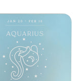 Aquarius Zodiac Starry Square Wooden Drinks Coaster - Blue
