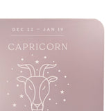 Capricorn Zodiac Goat Head Square Wooden Coaster - Grey
