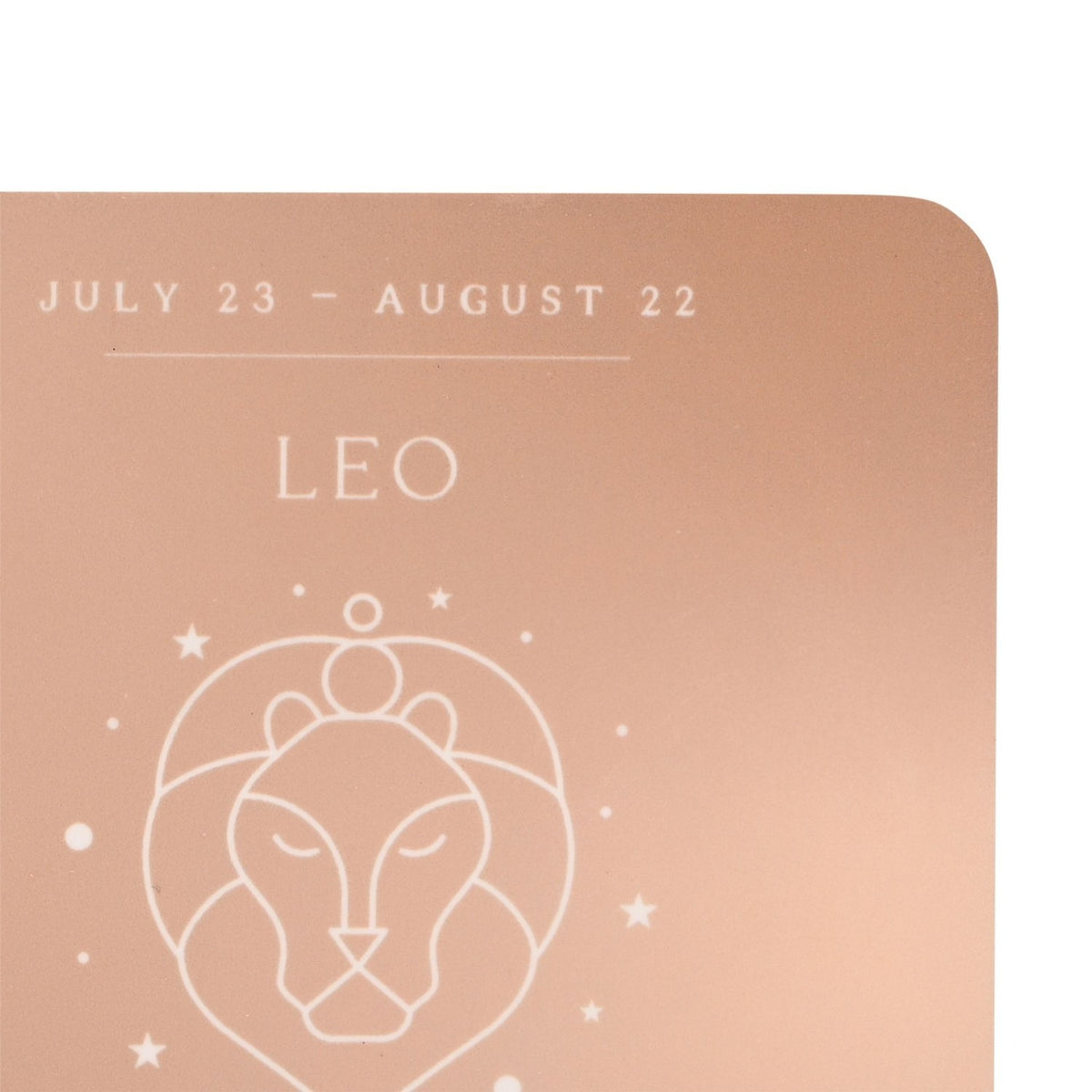 Leo Zodiac Lion Line Art Square Gloss Wooden Coaster - Beige