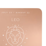 Leo Zodiac Lion Line Art Square Gloss Wooden Coaster - Beige