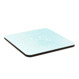 Cancer Zodiac Crab and Stars Square Wooden Coaster - Blue