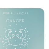 Cancer Zodiac Crab and Stars Square Wooden Coaster - Blue
