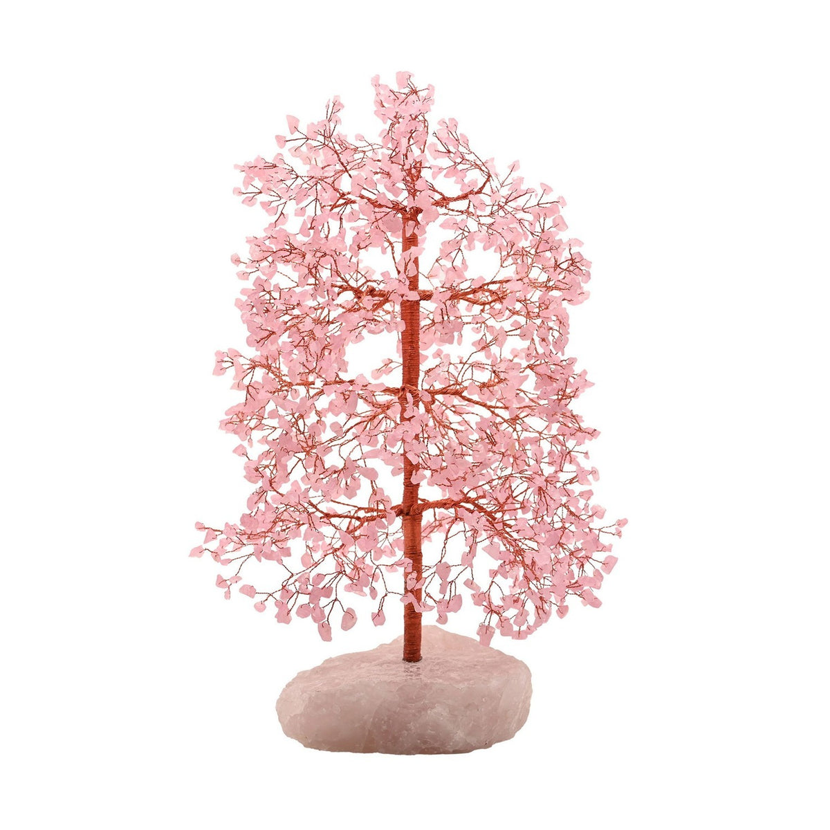 Rose Quartz Tree of Life Figurine with 1500 Beads - Pink