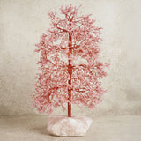 Rose Quartz Tree of Life Figurine with 1500 Beads - Pink