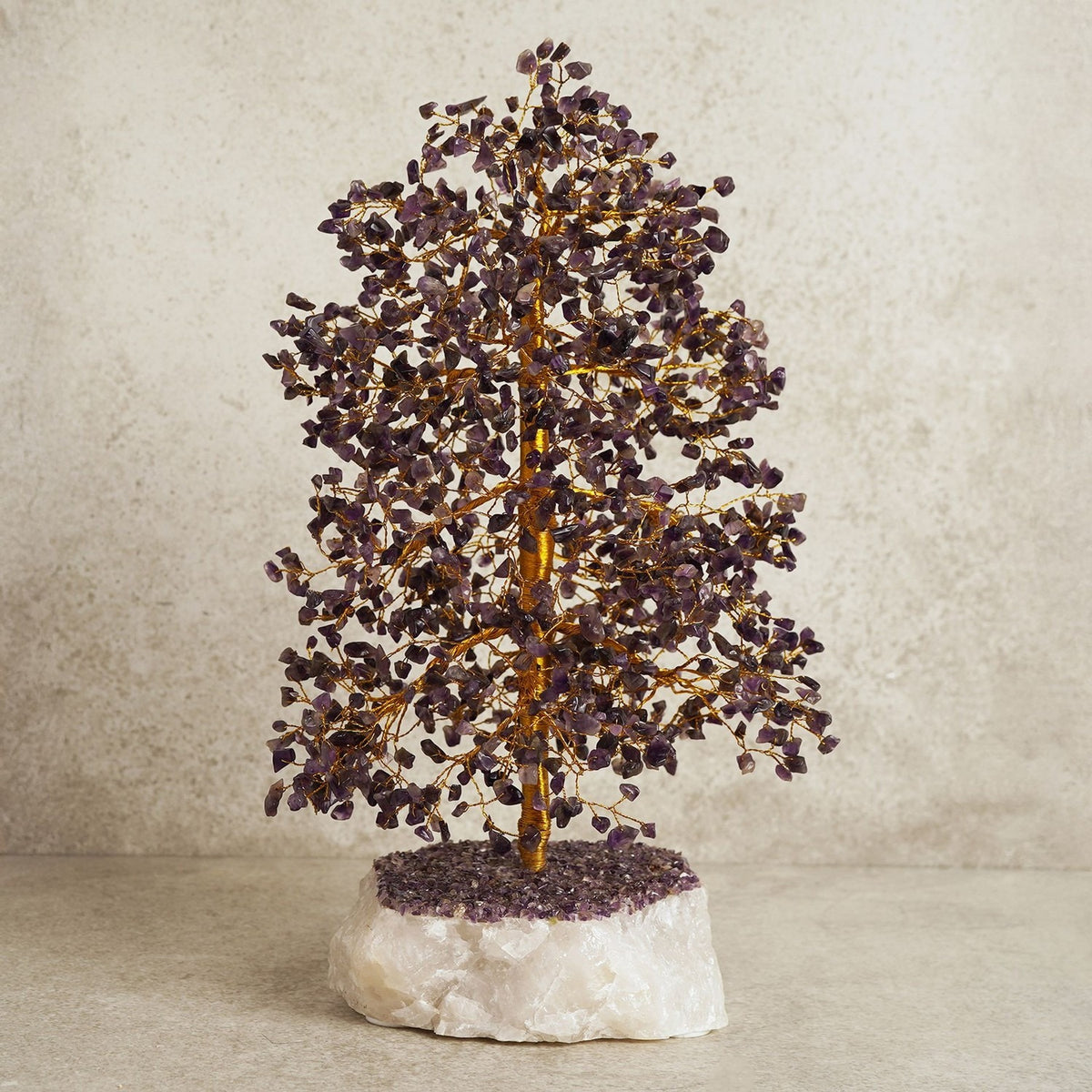 Amethyst Tree of Life Ornament with 1500 Beads - Purple