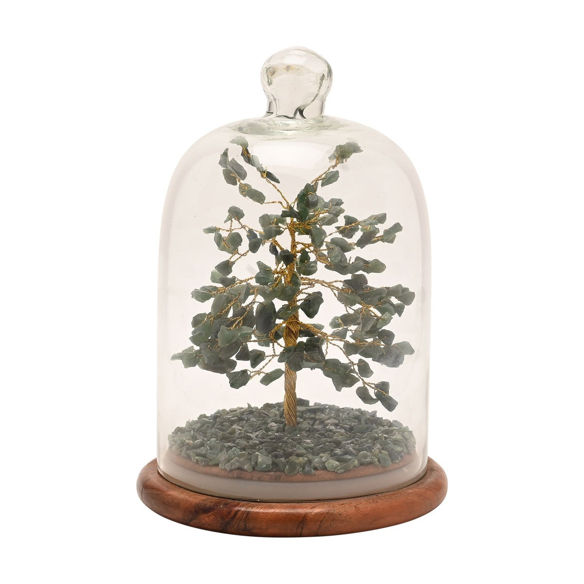 200 Bead Aventurine Gemstone Dome Tree Ornament - Green