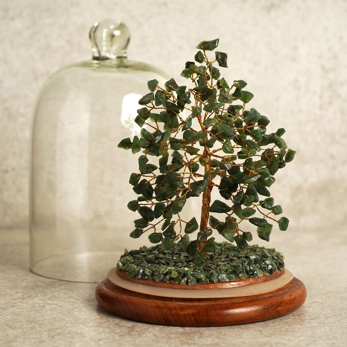 200 Bead Aventurine Gemstone Dome Tree Ornament - Green