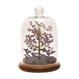 200 Bead Gemstone Dome Tree Wooden Ornament - Purple & Clear