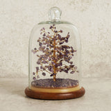 200 Bead Gemstone Dome Tree Wooden Ornament - Purple & Clear