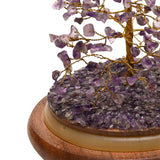 200 Bead Gemstone Dome Tree Wooden Ornament - Purple & Clear