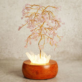 Rose Quartz LED Glow Tree Light-Up Decoration - Pink & Brown